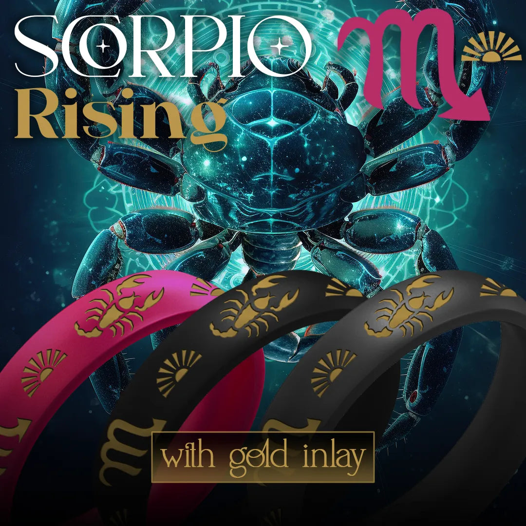 Scorpio Rising Silicone Ring with Gold Inlay