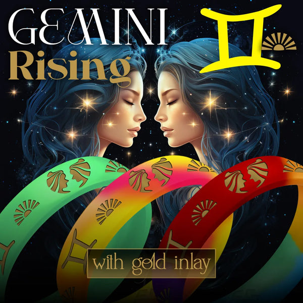 Gemini Rising Silicone Ring with Gold Inlay