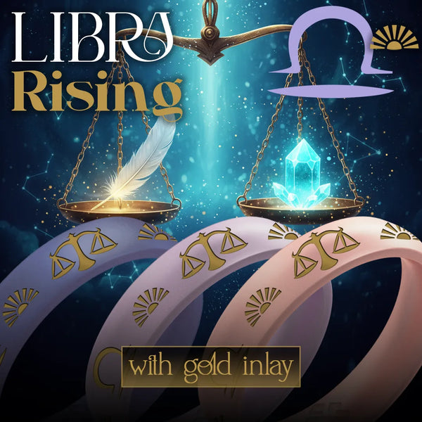 Libra Rising Silicone Ring with Gold Inlay