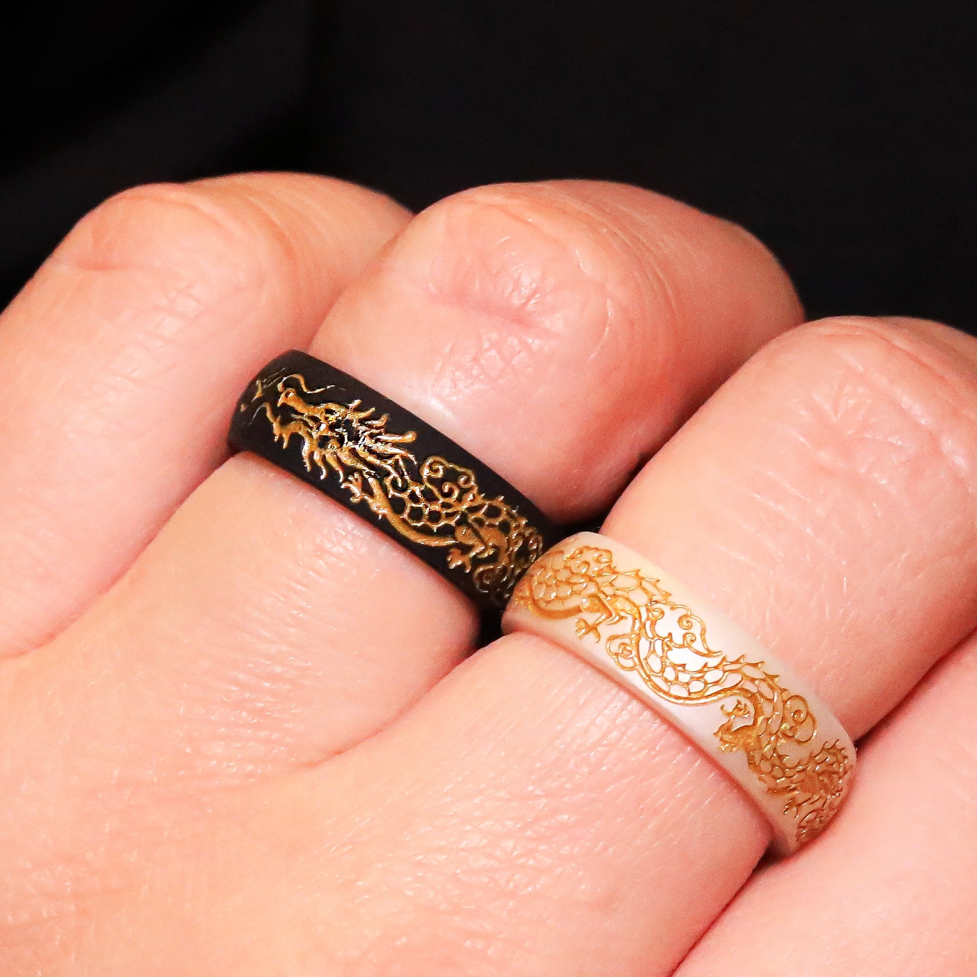 Gold Dragon Silicone Ring on Arc 6mm