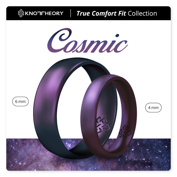 Cosmic Purple Breathable Silicone Ring for Women and Men - Knot Theory