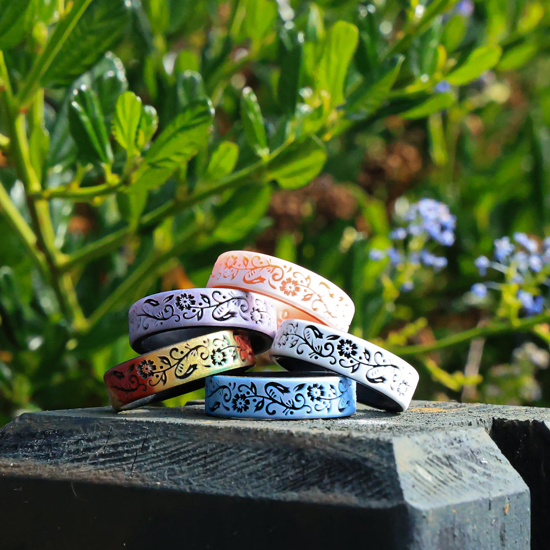 Nordic Bloom Silicone Ring on Dual Layer 6mm