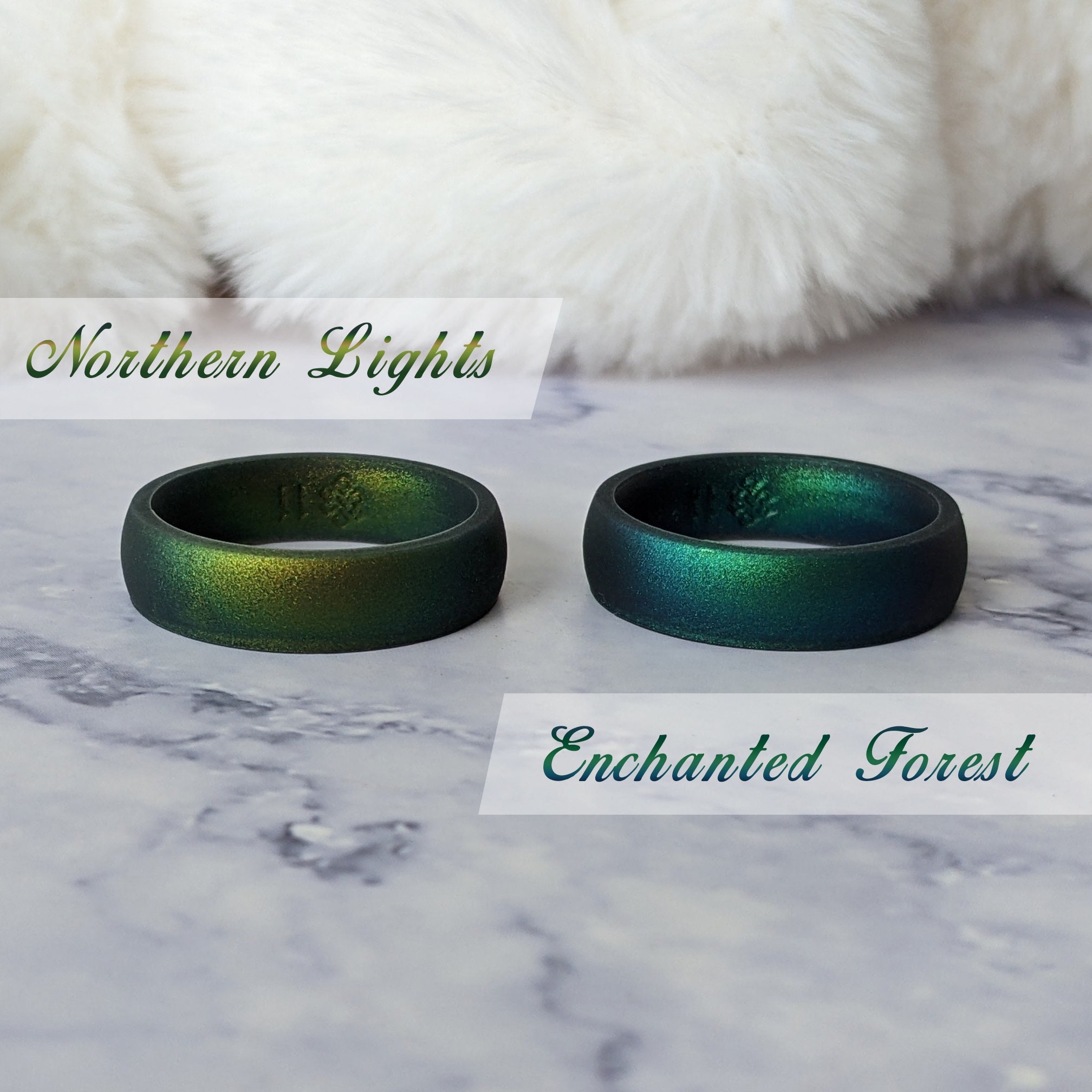 Enchanted Forest Emerald Green Breathable Silicone Ring for Men and Women - Knot Theory
