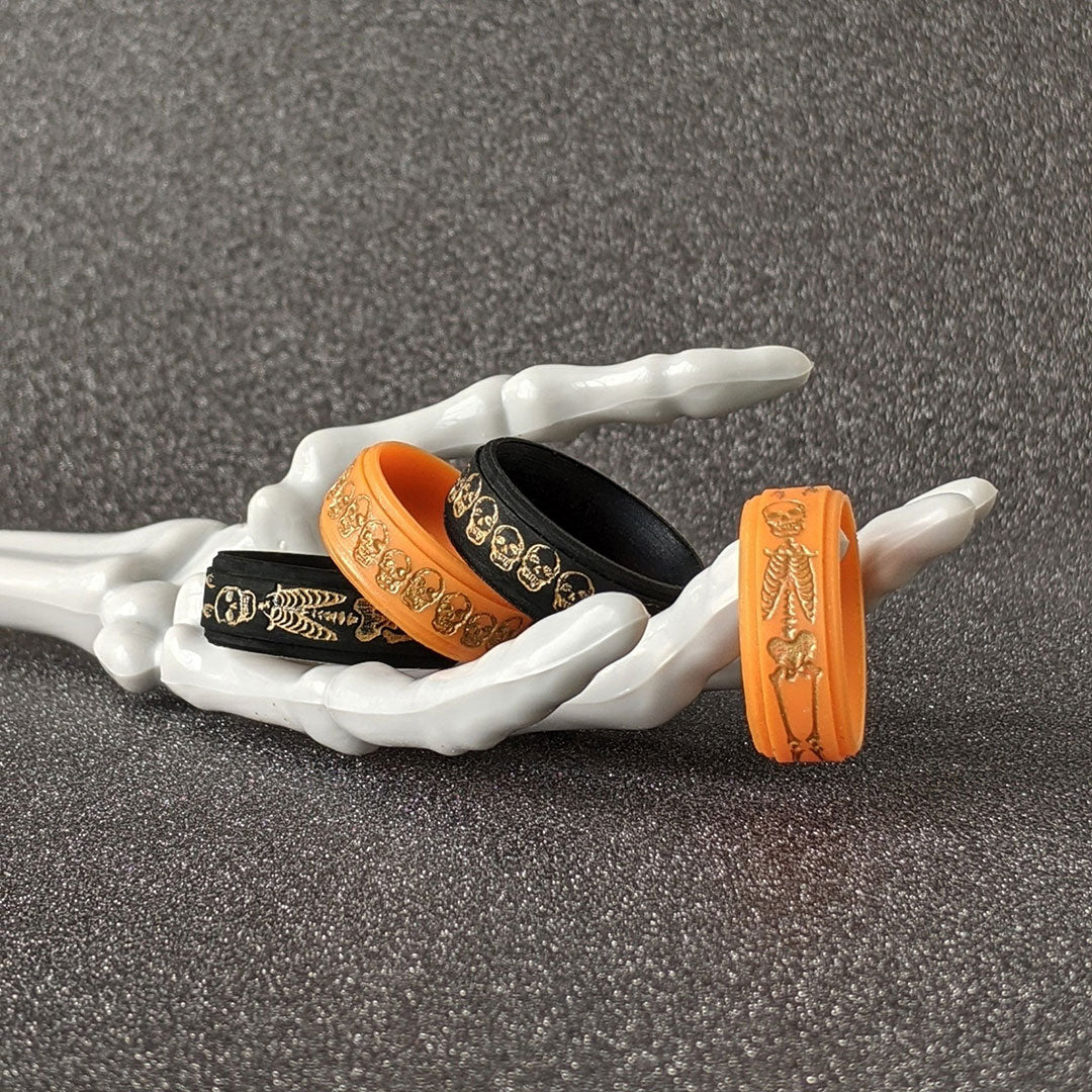 Golden Skeleton Silicone Ring on Rise 8mm Band