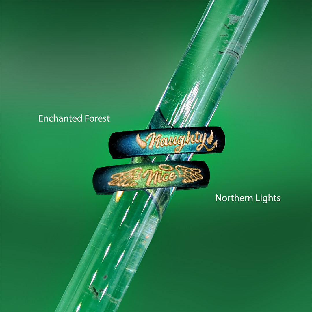 Gold Naughty or Nice Silicone Ring on Arc 4mm