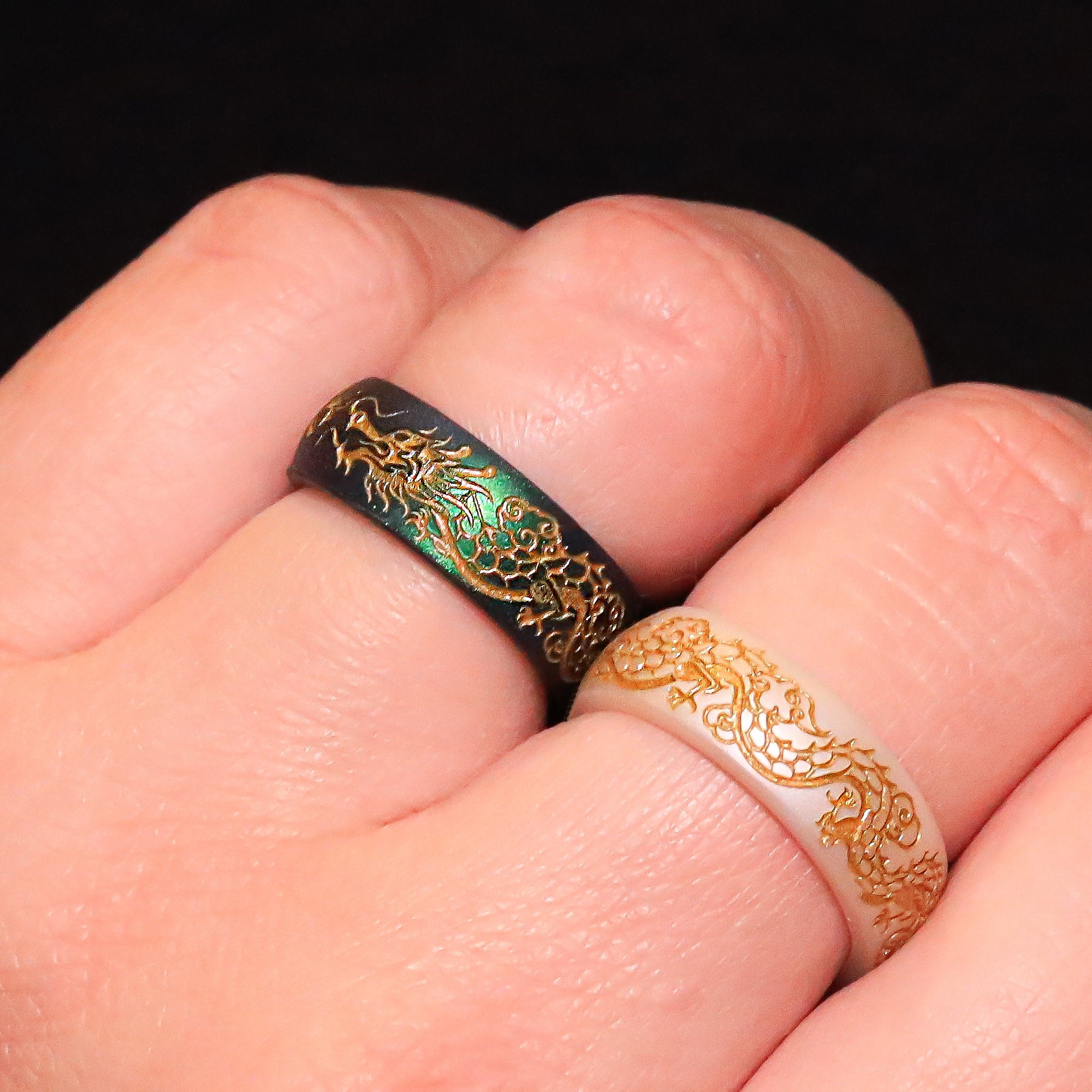 Gold Dragon Silicone Ring on Arc 6mm