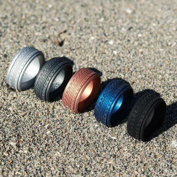 Warrior of Serenity Big Waves Silicone Ring on Rise 8mm