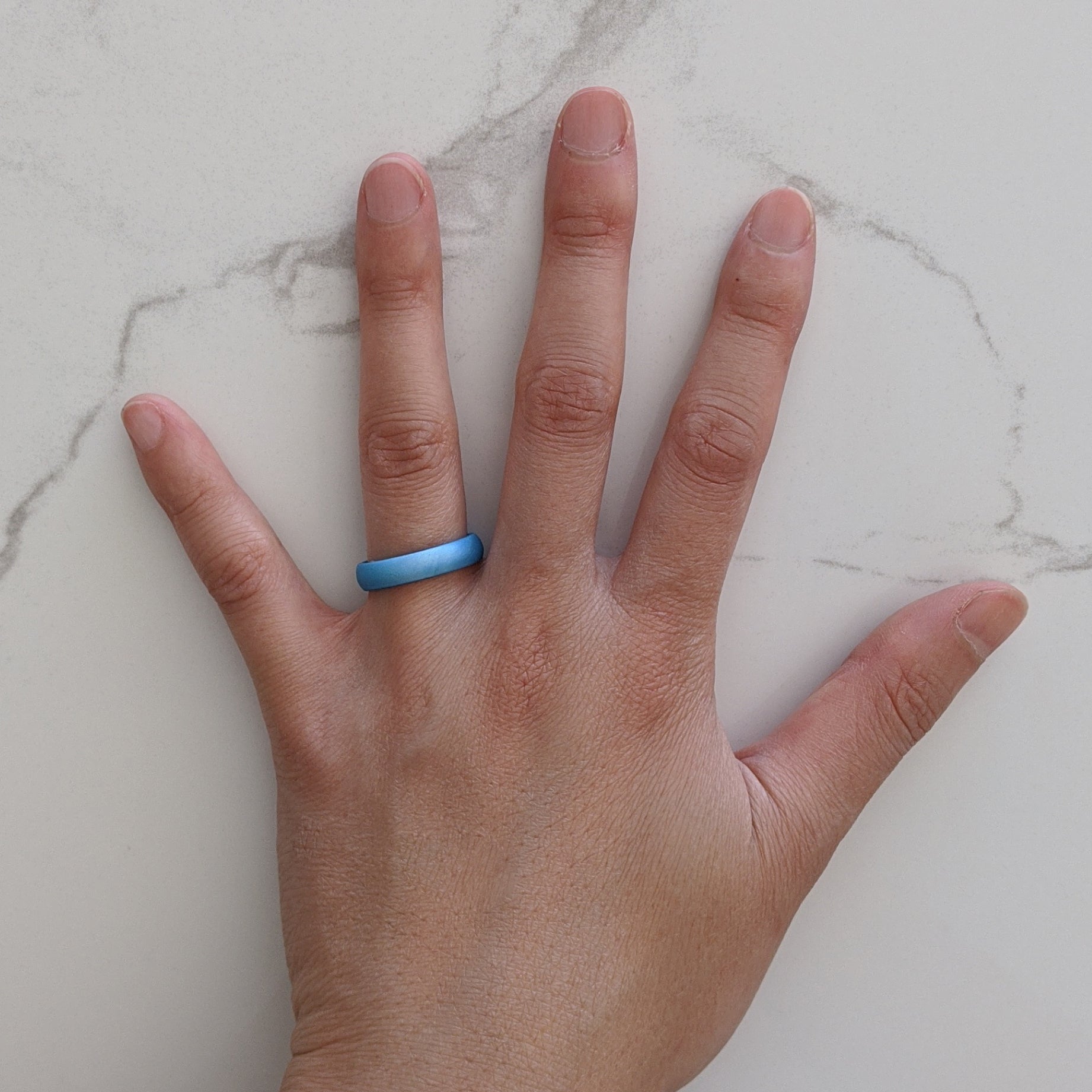 Pearl Aquamarine Breathable Silicone Ring for Women - Knot Theory