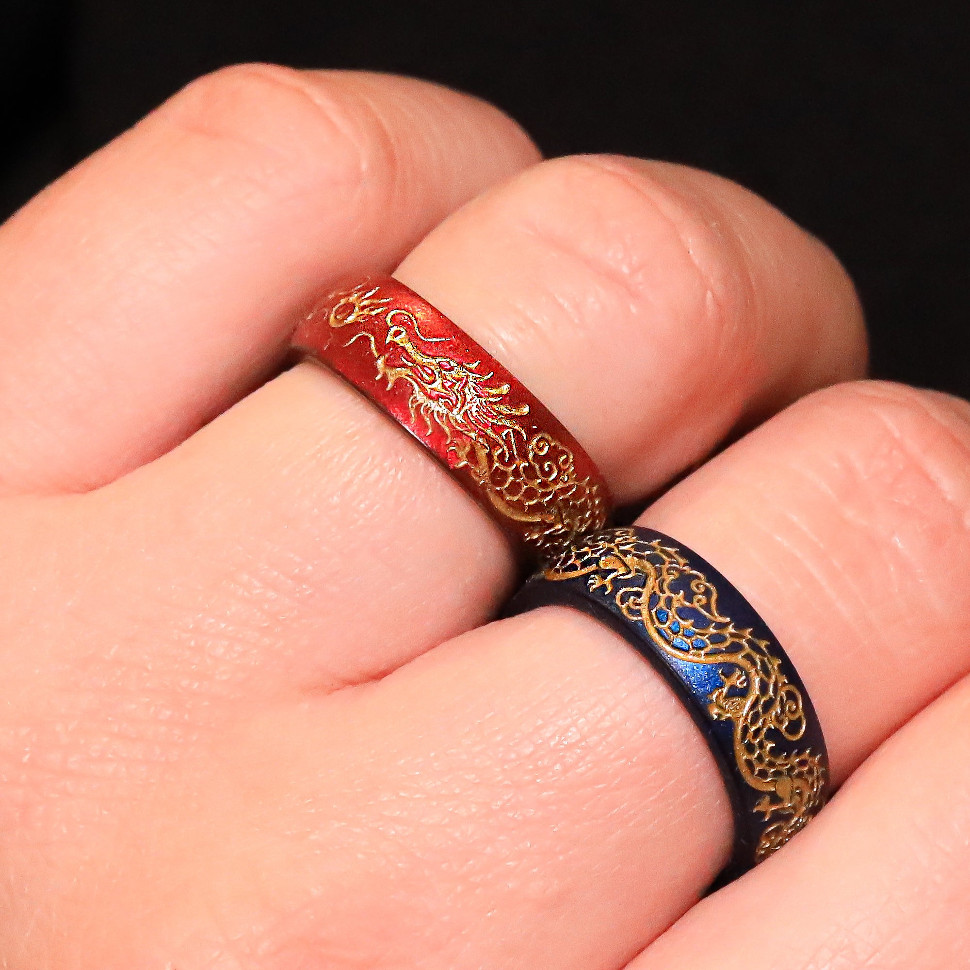 Gold Dragon Silicone Ring on Arc 6mm