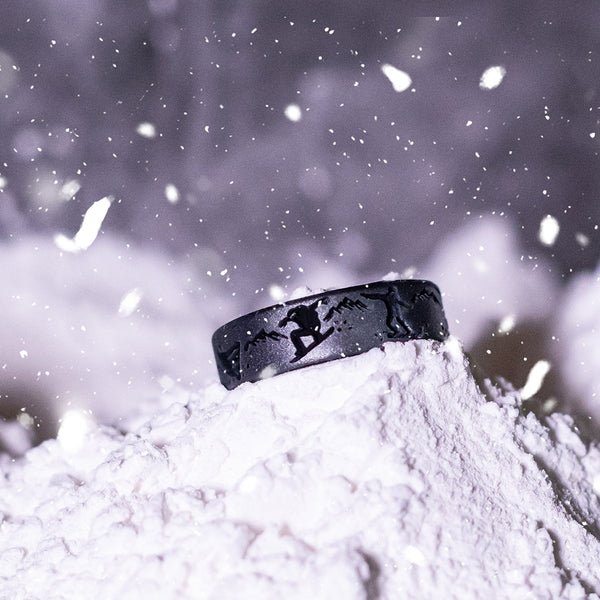 Snowboarders Silicone Ring on Dual Layer 6mm