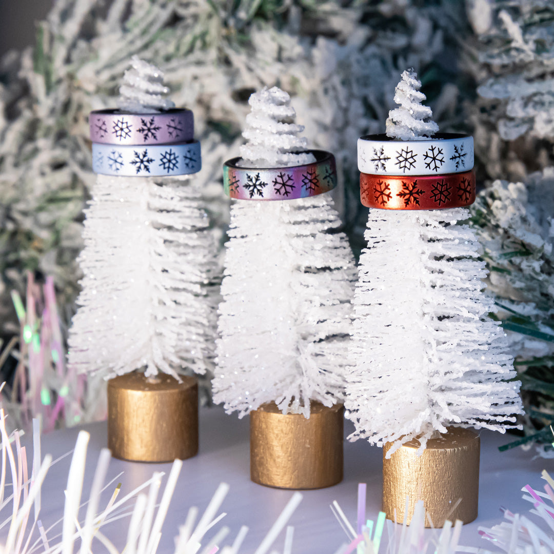 Snowflakes Silicone Ring on Dual Layer 6mm