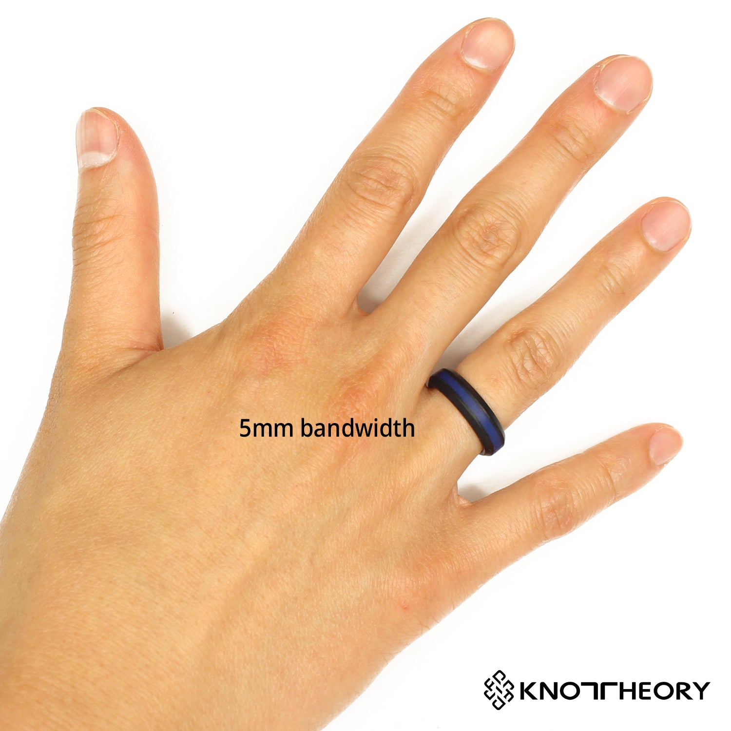 Thin Blue Line Striped Silicone Ring For Men and Women - Knot Theory