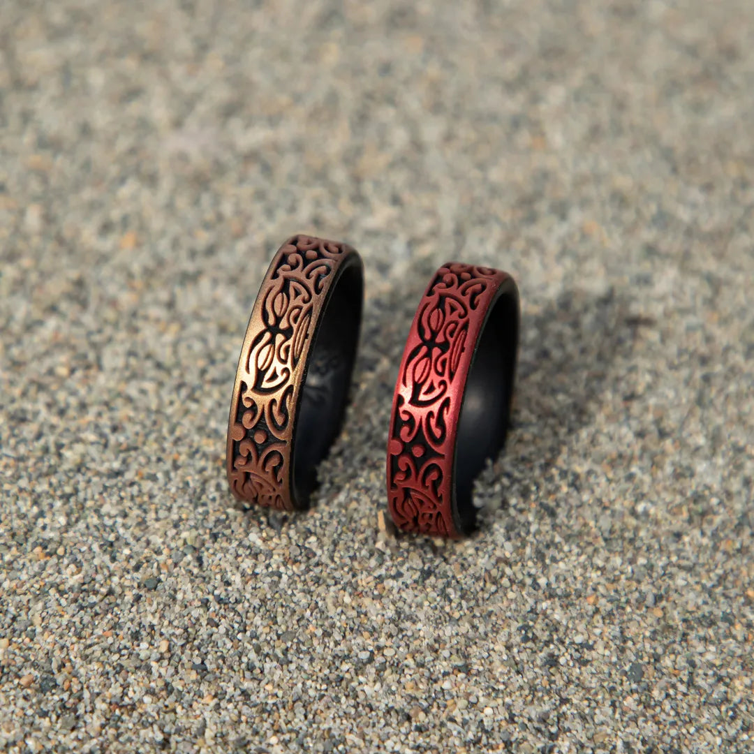 Warrior of Wisdom Silicone Ring on Dual Layer 6mm