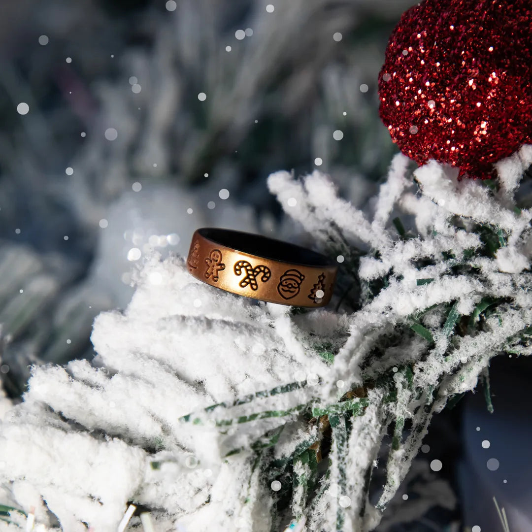 Christmas Icons Silicone Ring on Dual Layer 6mm
