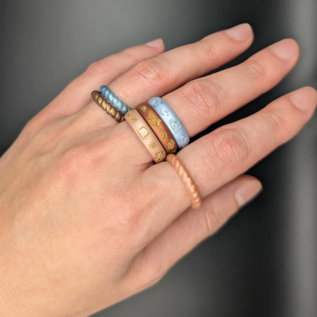 Scorpio Rising Silicone Ring with Silver Inlay