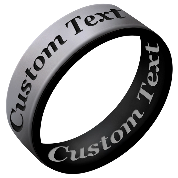 Custom Engraved Dual Layer Silicone Ring - Affirmations in 6mm
