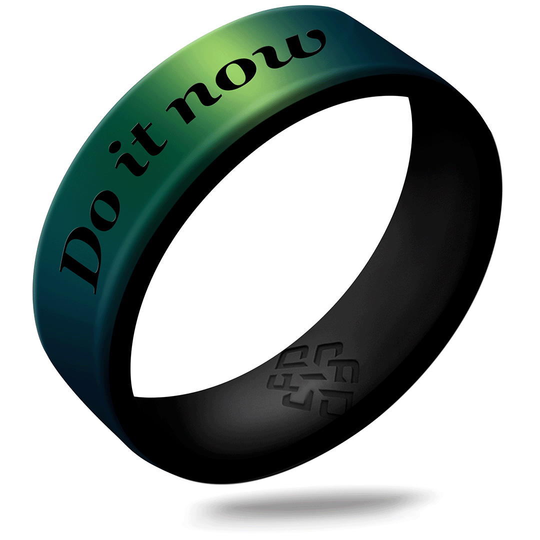 Custom Engraved Dual Layer Silicone Ring - Motivational Words, Mantras, Quotes, and More in 6mm