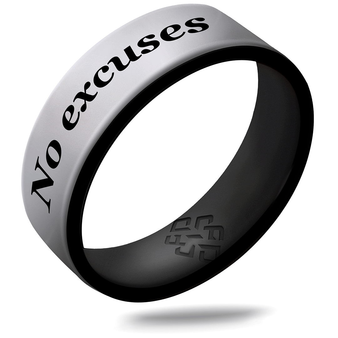 Custom Engraved Dual Layer Silicone Ring - Motivational Words, Mantras, Quotes, and More in 6mm