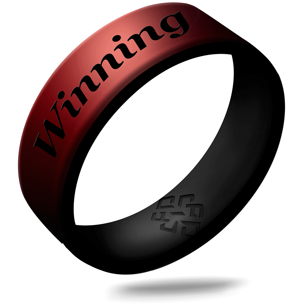 Custom Engraved Dual Layer Silicone Ring - Motivational Words, Mantras, Quotes, and More in 6mm