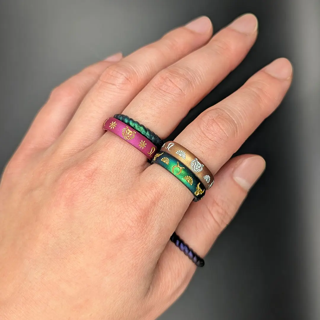 Capricorn Rising Silicone Ring with Gold Inlay