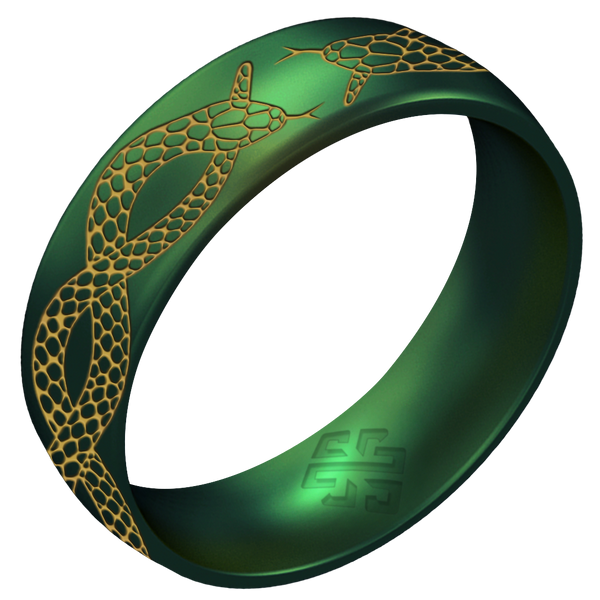 Gold Snakes Silicone Ring on Arc 6mm