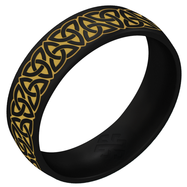 Gold Trinity (Wider Design) Silicone Ring on Arc 6mm