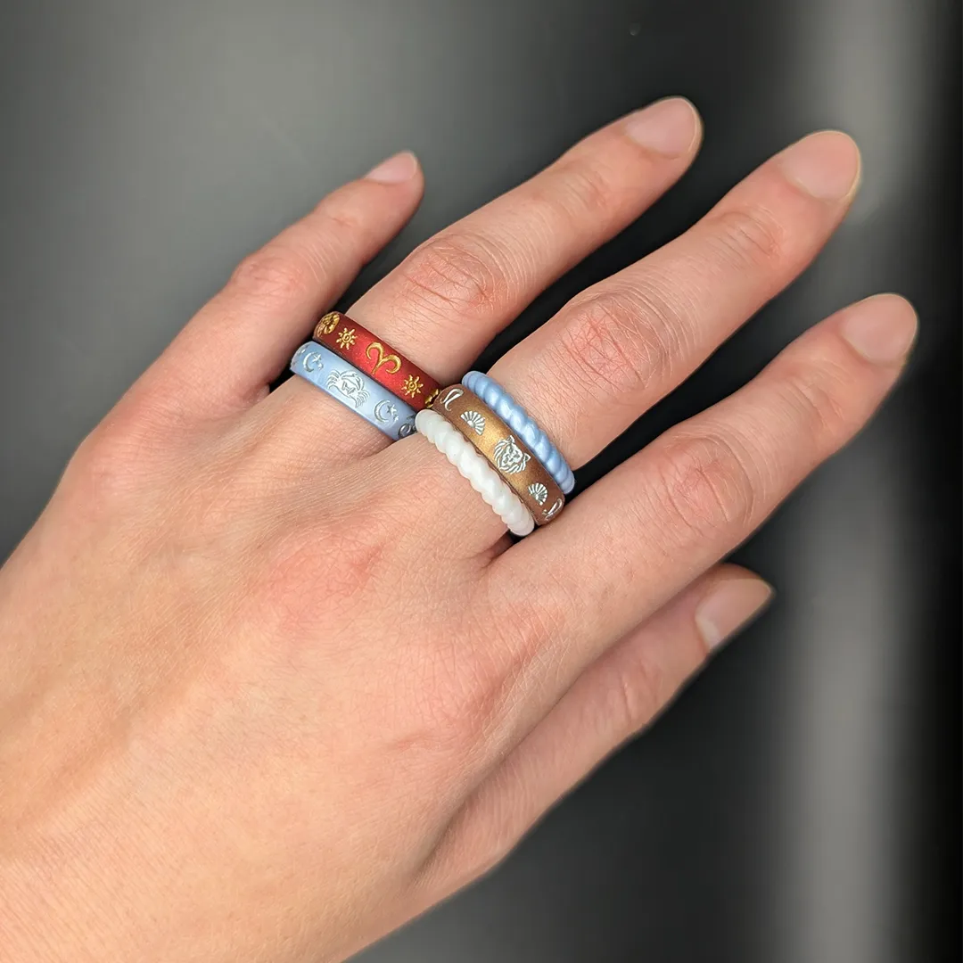 Scorpio Rising Silicone Ring with Gold Inlay