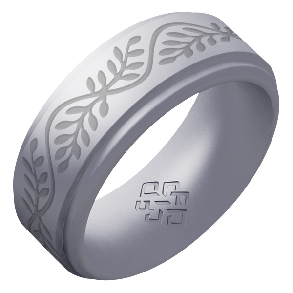 Laurel Engraved Silicone Ring on Rise 8mm