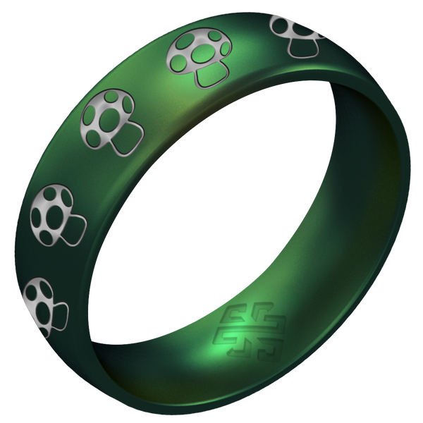 Silver Mushroom Silicone Ring on Arc 6mm