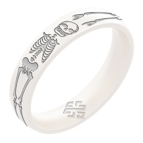 Silver Skeleton Silicone Ring on Arc 4mm