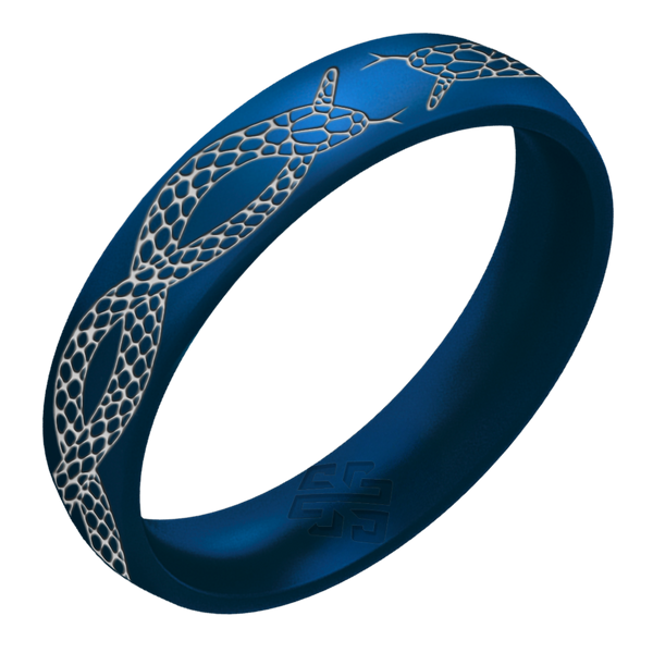 Silver Snakes Silicone Ring on Arc 4mm