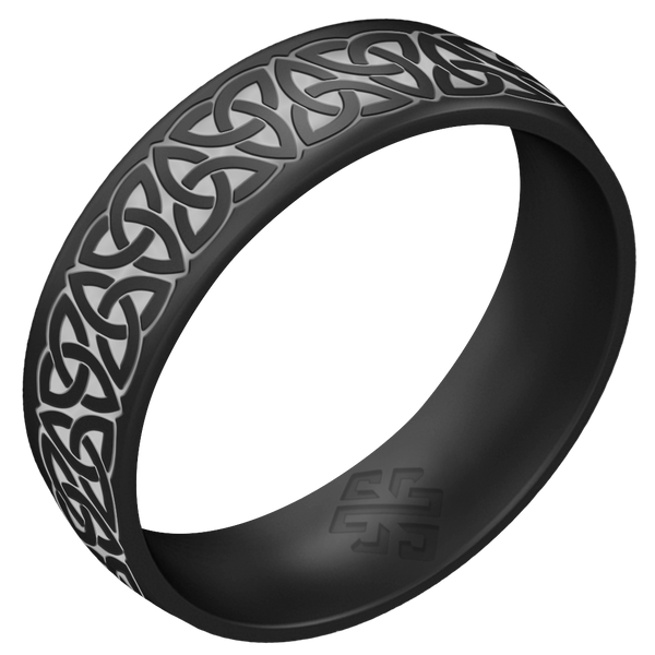 Silver Trinity (Wider Design) Silicone Ring on Arc 6mm