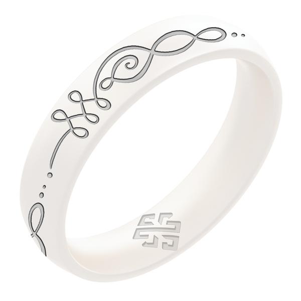 Silver Unalome Silicone Ring on Arc 4mm