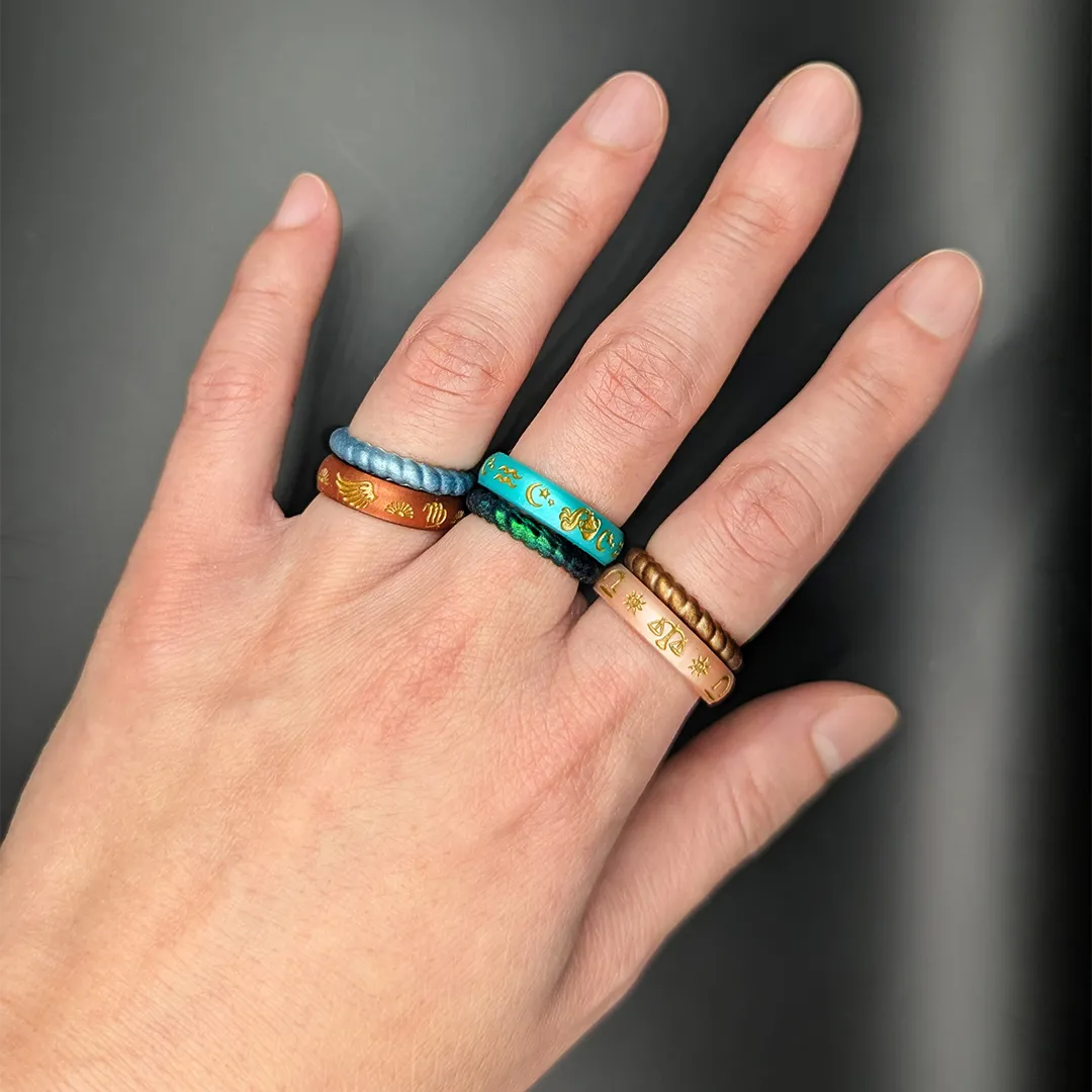 Pisces Rising Silicone Ring with Gold Inlay